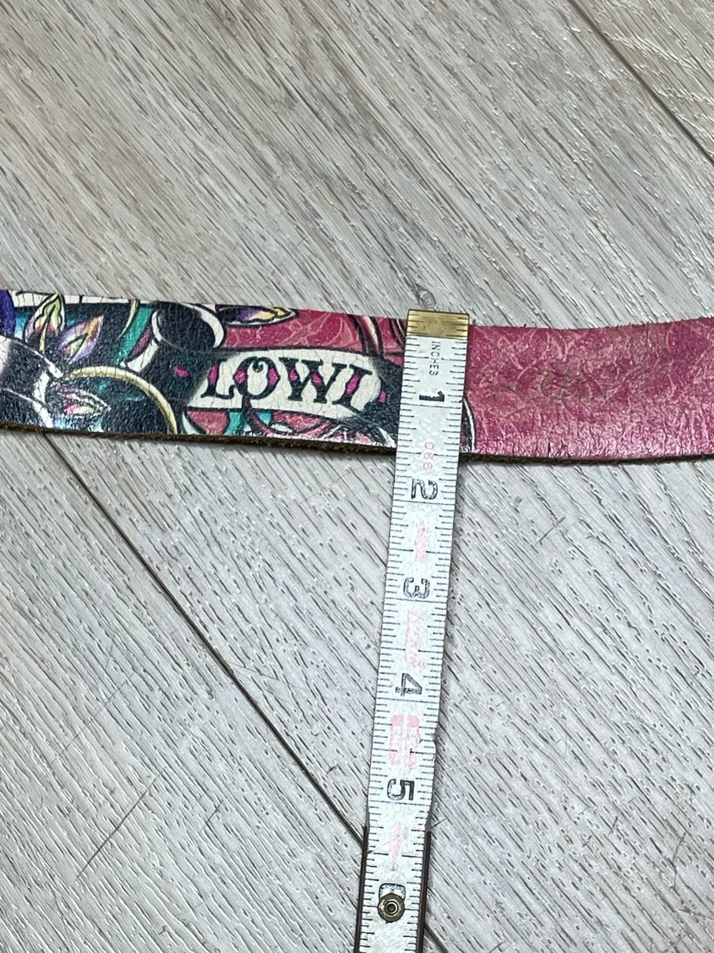 Vintage Ed Hardy “Love Kills Slowly” D Ring Leather Belt